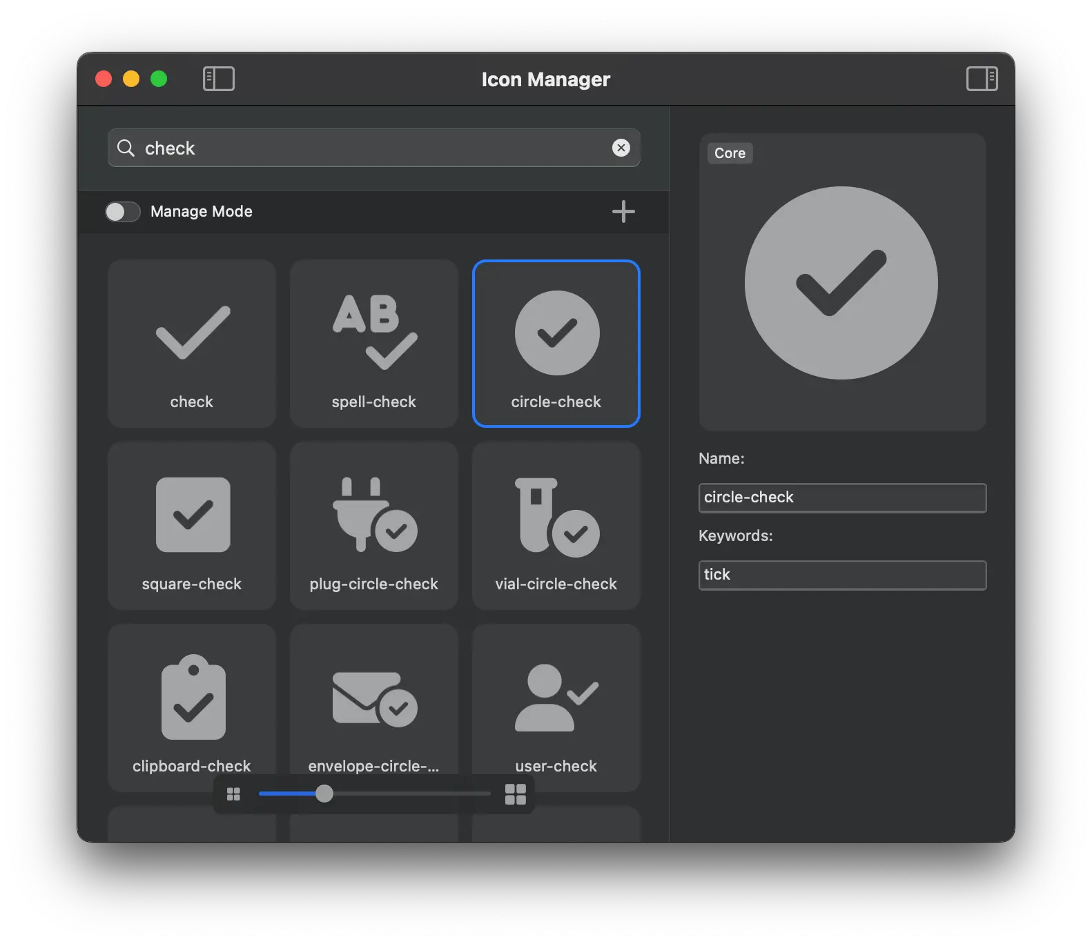 blocs 6 icons manager